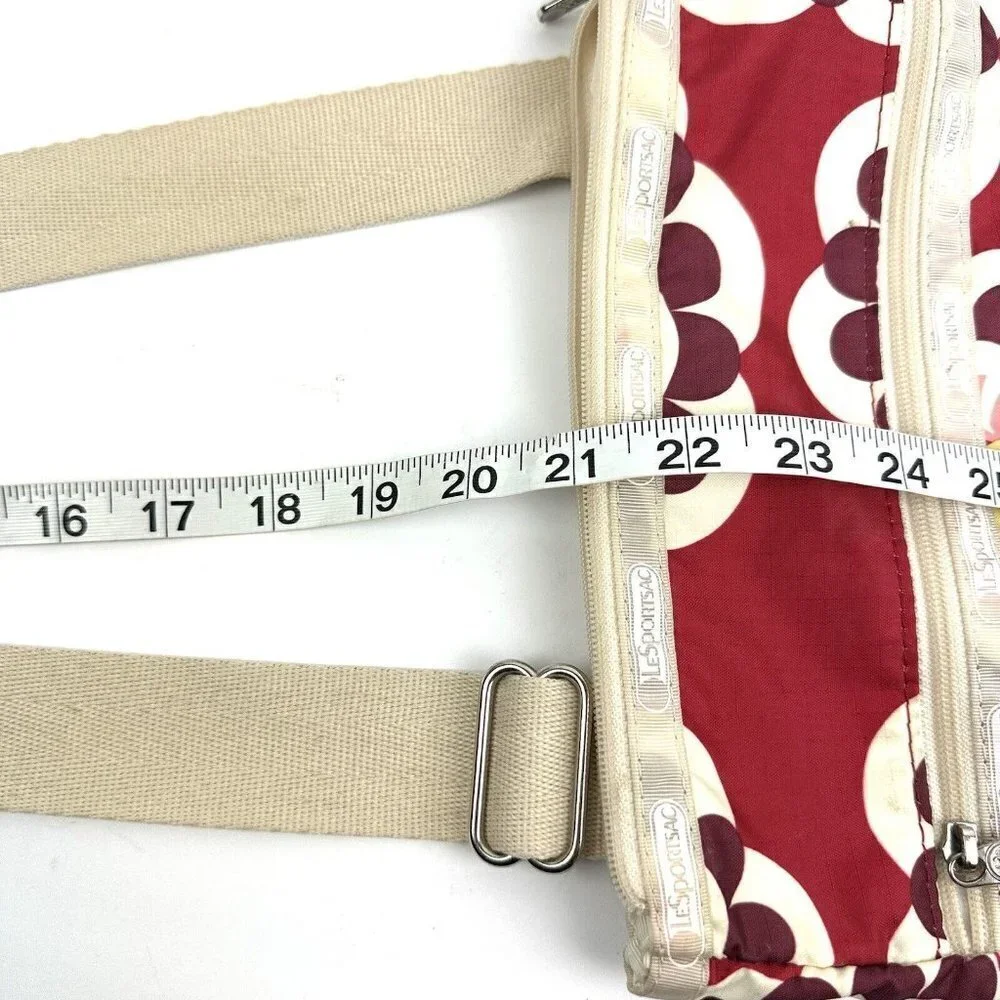 Lesportsac Kasey Crossbody‎ Bag Red Floral Mayfair Nylon Handbag Purse